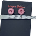 New Pink crochet thread button stud earrings retro summer earrings earrings Photo 2