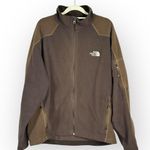 The North Face  Fleece Mens Large Brown Windwall Jacket Full Zip Lined Photo 0