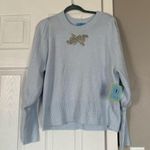 CeCe  Blue Bling Bow Holiday Winter Sweater Photo 0