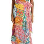 Farm Rio  Summer Tapestry Print Sleeveless Wrap Front Midi Dress Size M NWT Photo 0
