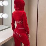 Juicy Couture 🔥 OG Bling Velour Iconic Tracksuit Hoodie & Pants Flash Red LARGE Photo 8