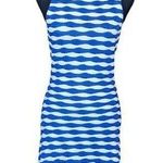 Shoshanna Blue White Stripe Tank Midi Dress MEDIUM Sheath Nautical Designer $395 Photo 0