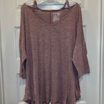 Terra & Sky  Purple V Neck 3/4 Sleeve Top size 2X Photo 0