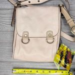 Nwt Italian leather gianni conti cream cross body bag purse with metal hardware Tan Photo 4