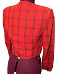 Vintage Michelle Stuart Blazer Red & Black SZ. 4 Cropped Jacket Shoulder Pads Photo 2