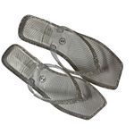 Lauren Lorraine Tampa Rhinestone Flip Flops Jelly Thong Sandals Clear Size 7 NWB Photo 1