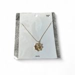 Rhinestone Coin‎ Necklace Gold Photo 3