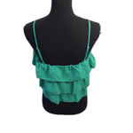 New NWT (49.95) Altard State Kelly Green Tiered Ruffled Crop Top Medium Photo 3