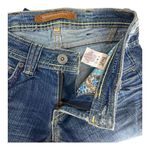 Yanuk Visionary Stitch Medium Wash Blue Jeans Size 25 Flare Boho Casual Raw Photo 7