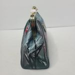 Anuschka Cardinal Hand Painted Kiss Lock Crossbody Clutch Purse Leather New Gray Photo 3