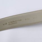 Liz Claiborne Vintage Full-Grain Semi Aniline Genuine Leather Belt Ivory Gold Photo 4