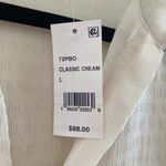 French Connection Cream Stripe Semi-Sheer Blouse Size Large New With Tag Photo 2