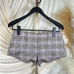 Free People Micro Shorts Plaid Trouser Shorts Summer Boho Preppy Medium(10) Photo 0