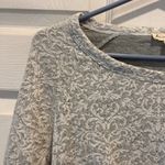 Jane and Delancey  Womens Gray Lace Pattern Long Sleeve Sweatshirt Top Size L Photo 1