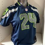 Nike Seattle Seahawks #24 marshal lynch jersey, stitched on field jersey, size med Photo 13