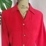 Christopher & Banks  Red Button Blouse Top Photo 1