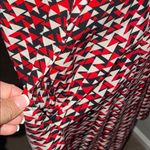 J. Jill size 14P collared shirt dress red white black triangle pattern knee lgth Photo 6