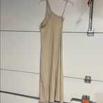 Aerie WOMENS ONE SHOULDER CREAM RIBBED DRESS MIDI MEDIUM Photo 7