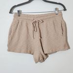 LA Hearts  Beige Textured Knit Cardigan and Shorts Matching Set Size Medium Photo 2