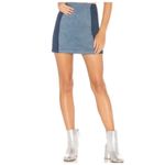 Free People Two Tone Denim Mini Skirt Size 0 Photo 2