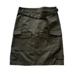 ZARA NWT  Mid Rise Midi Pocket Skirt 100% Cotton 3067/505 Mid-Khaki Green Photo 10
