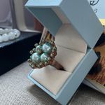 ✨Elegant Vintage Gold and Blue/Green Pearl Adj Cocktail Ring✨Preloved GORGEOUS Photo 1