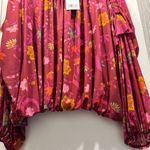 Free People  Wildflower Honey Ruffle Mesh Blouse, Size L, NWT Photo 8