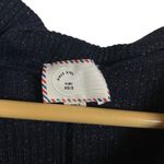 Anthropologie Postmark Orley Metallic Cowl Neck Ruffle Sweater in Navy Size XS/S Photo 7