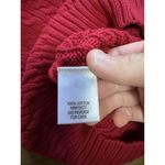Croft & Barrow  Women Red Cable-Knit Sweater Turtleneck Size Large Winter Office‎ Photo 7