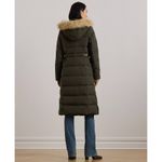 Ralph Lauren Lauren  Women's Maxi Faux-Fur-Trimmed Hooded Puffer Coat Size Medium Photo 4