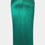 Micas  Green Satin High Slit Maxi Skirt XL NWT Photo 4