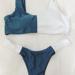 Zaful Blue And White Color Block Bikini  Photo 0