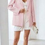 SheIn brand awesome summer blazer! Pink with red and white stripes! New Photo 0