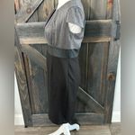 Metaphor  A-line Dress Pleated Short Sleeve Round Neck Back Zip Colorblock‎ 6 Photo 1