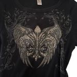 American Vintage Y2K angel wings grunge rhinestone, black shirt medium – large Photo 4
