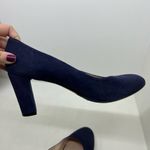 Aquatalia  Quilted Suede leather Navy Pumps closed toe block heel women’s size 11 Photo 6