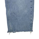 ZARA Womens Cropped Jeans Frayed Hem Blue Wash Straight Leg High Rise US 6 EU 38 Photo 2