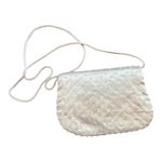 Vintage Satin Beaded Bridal Crossbody Evening Purse White Wedding Bag Photo 1