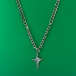 CZ Star Pendant Necklace for Men Women Streetwear Unisex Punk Hip Hop Necklace Silver Photo 0