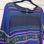 Peach Love California Peach Love Blue & Purple Boho Crochet Lace Sleeve Shift Dress Size Small Photo 4