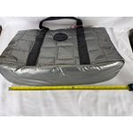 Pajar ‎ Quilted Tote Bag Metallic Silver Lightweight Travel Gym Weekend OS Photo 6