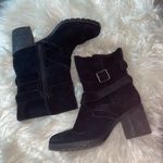 Clarks Artisan Black Suede Malvet Doris Heeled Mid Calf Boots Photo 1