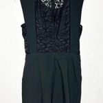 Double Zero  Lace Back Romper Black 2.5" Inseam Lined Size L Photo 3
