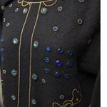 Vtg 1980s Carducci Black Angora Wool Blend Embellished Mini Sweater Dress M Size M Photo 3