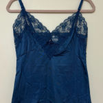 Vintage Made in the USA Lace Trim Navy Blue Camisole Photo 0