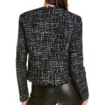 Bagatelle  Navy Silver Metallic Tweed Biker Jacket sz small Photo 3