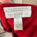 Charter Club  100% Cashmere Red Argyle Sweater Medium Photo 4