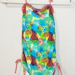 NWT Bright Patterned One Piece Swimsuit Green Size M Photo 0