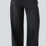 Halara Brand New  Women's Size XL Tall Black Denim Wide Leg Jeans Ankle Length Photo 0