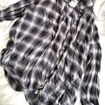 American Eagle Outfitters Boyfriend Fit Flannel Black Size L Photo 0